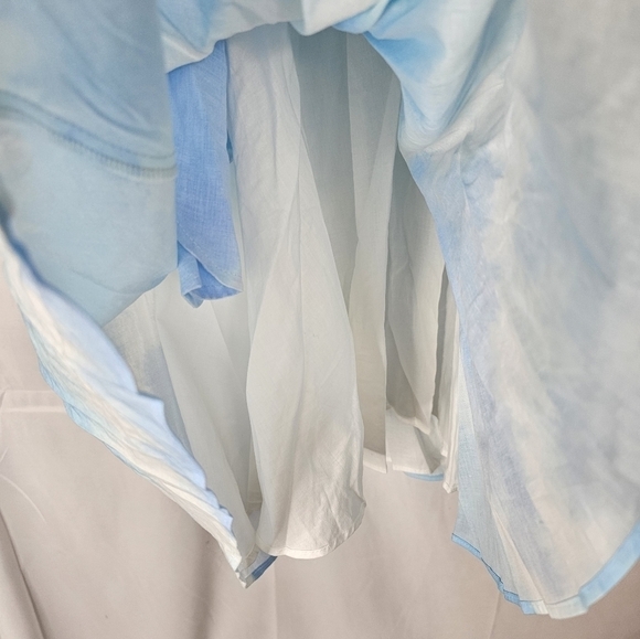 DEREK Lam 10 Crosby tie dye abstract Poplin dress blue & white size 2 NWOT - Picture 4 of 7
